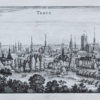 Gravure ancienne de la ville de Troyes