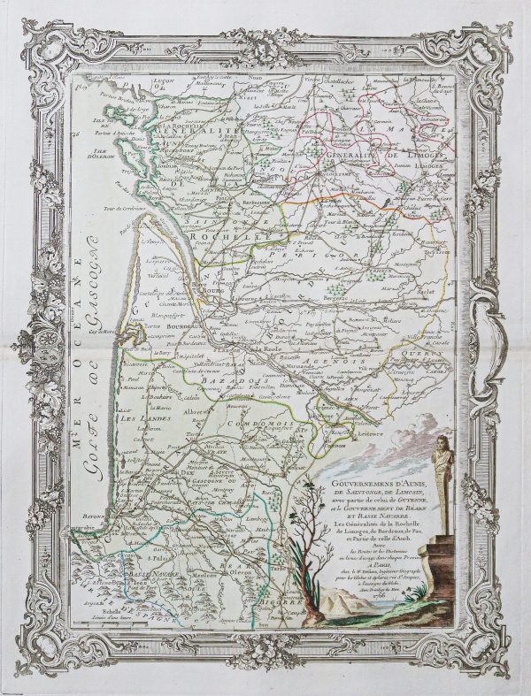 Carte géographique ancienne d’Aunis