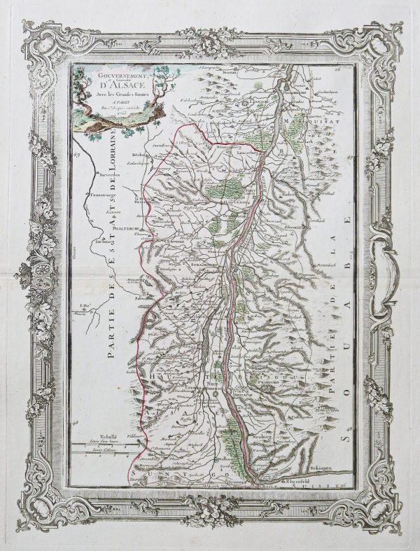 Carte géographique ancienne de l’Alsace