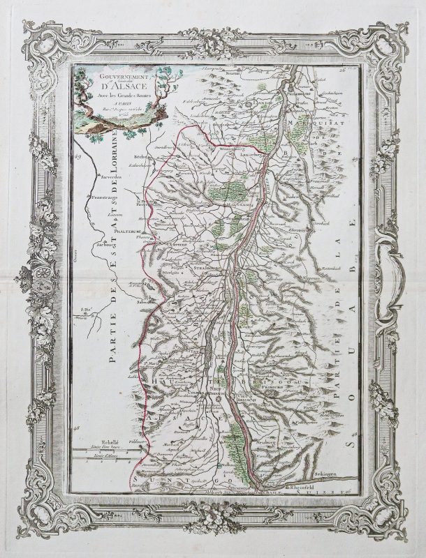 REPRODUCTION CARTE ANCIENNE - Alsace 1663 EUR 19,45 - FR