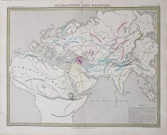 Carte géographique ancienne - Migrations des peuples
