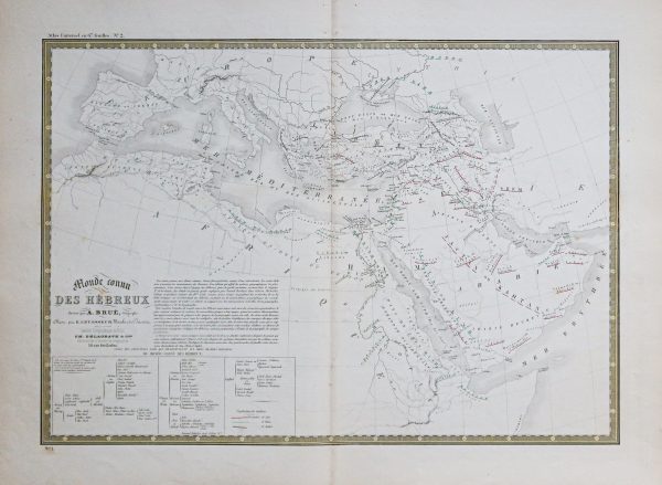 Carte géographique ancienne du Monde des Hébreux