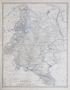 Original antique map of European Russia