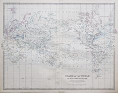 Original antique map of the World