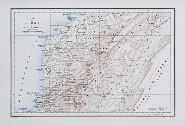 Carte géographique ancienne du Liban