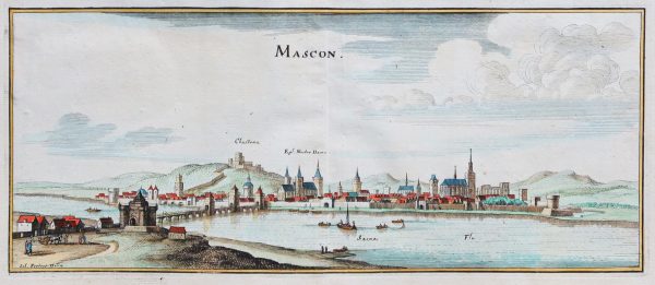 Gravure ancienne de la ville de Mâcon