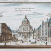 Gravure ancienne de l’Eglise et portail de la Sorbonne - Paris