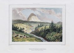 Lithographie ancienne du Mont Gerbier de Jonc