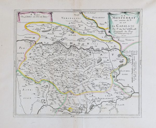 Carte géographique ancienne de Monferrat - Casale