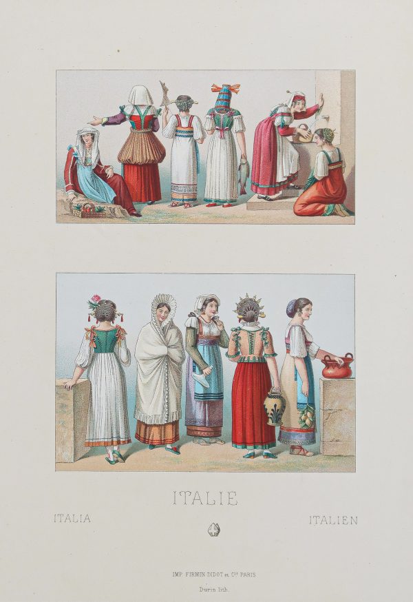 Lithographie ancienne - Costumes d’Italie
