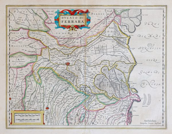 Carte géographique ancienne du Duché de Ferrara