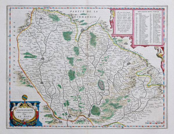 Carte géographique ancienne du Diocèse du Mans