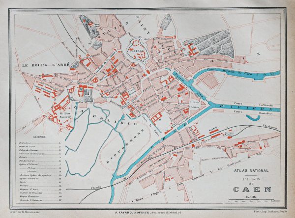 Plan ancien de la ville de Caen