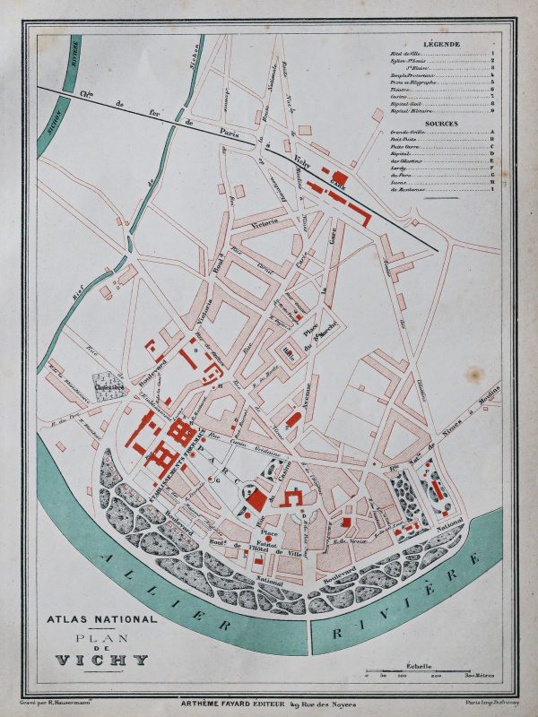 Plan ancien de la ville de Vichy