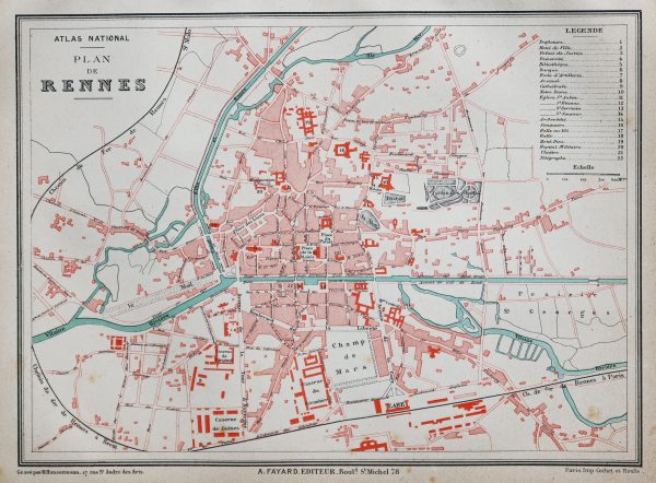 Plan ancien de la ville de Rennes