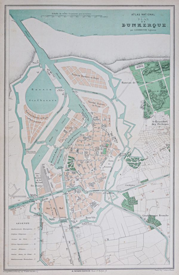 Plan ancien de la ville de Dunkerque