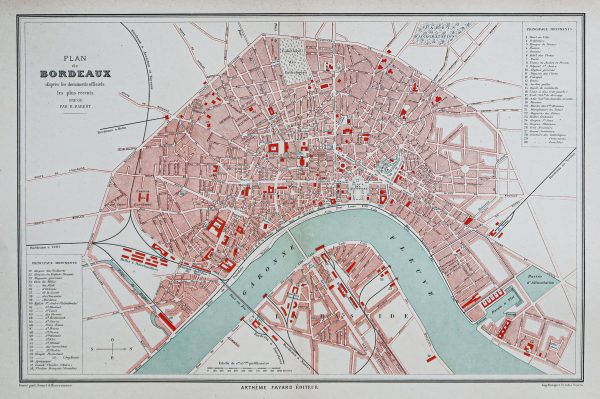 Plan ancien de la ville de Bordeaux