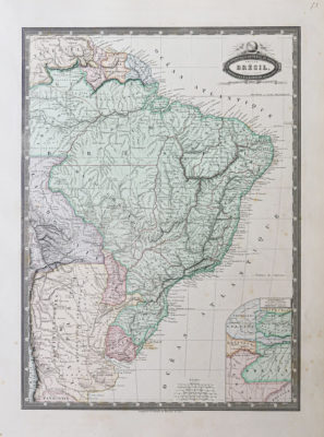 Carte géographique ancienne du Brésil