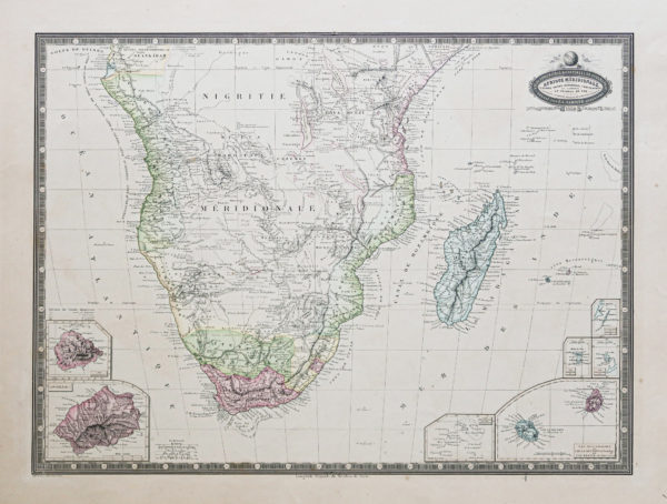 Carte géographique ancienne de l’Afrique méridionale