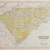 Plan ancien de la Caroline du Nord et Sud