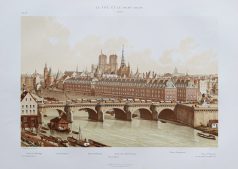 Gravure ancienne de la Cité et du Pont-Neuf