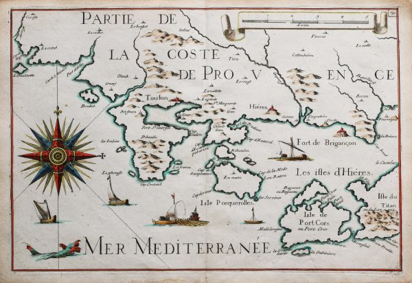 Carte Marine ancienne des Iles d’Hyères