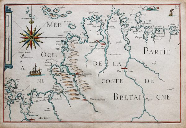 Carte Marine ancienne de la Bretagne