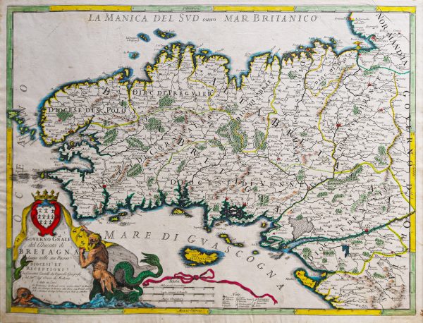 Carte géographique ancienne du Gouvernement de Bretagne