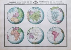 Carte géographique ancienne des Continents