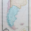 Carte géographique ancienne de la Patagonie