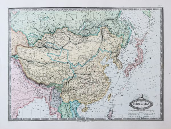 Carte géographique ancienne de la Chine et du Japon
