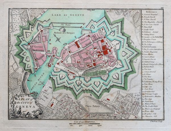 Plan ancien de la ville de Genève