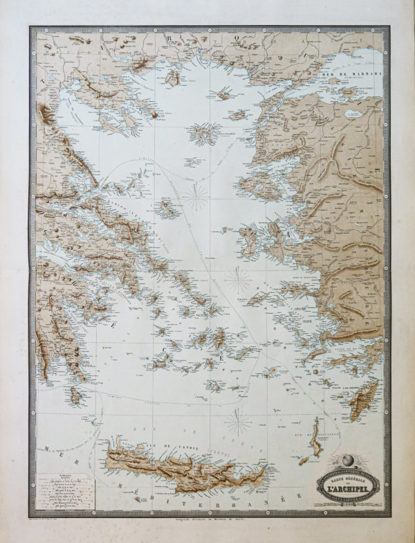 Carte marine ancienne de la mer Egée