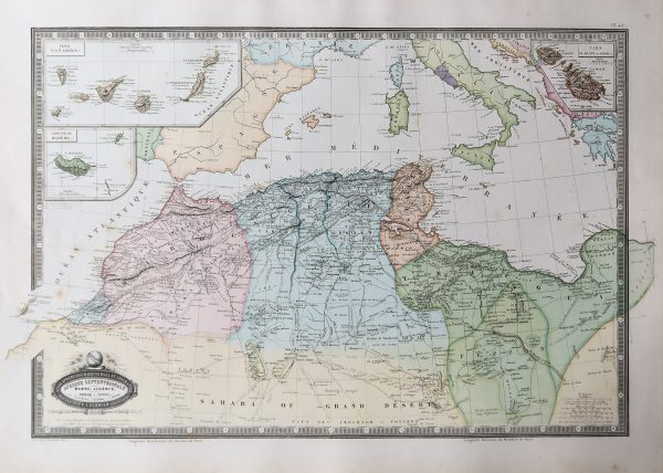 Carte géographique ancienne de l’Afrique Septentrionale