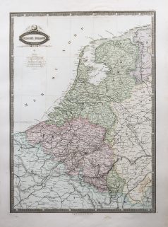 Carte géographique ancienne de la Belgique et Hollande