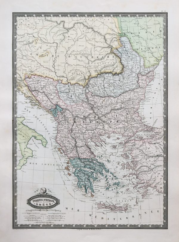 Carte géographique ancienne de la Turquie d’Europe