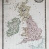 Carte géographique ancienne des Iles Britanniques