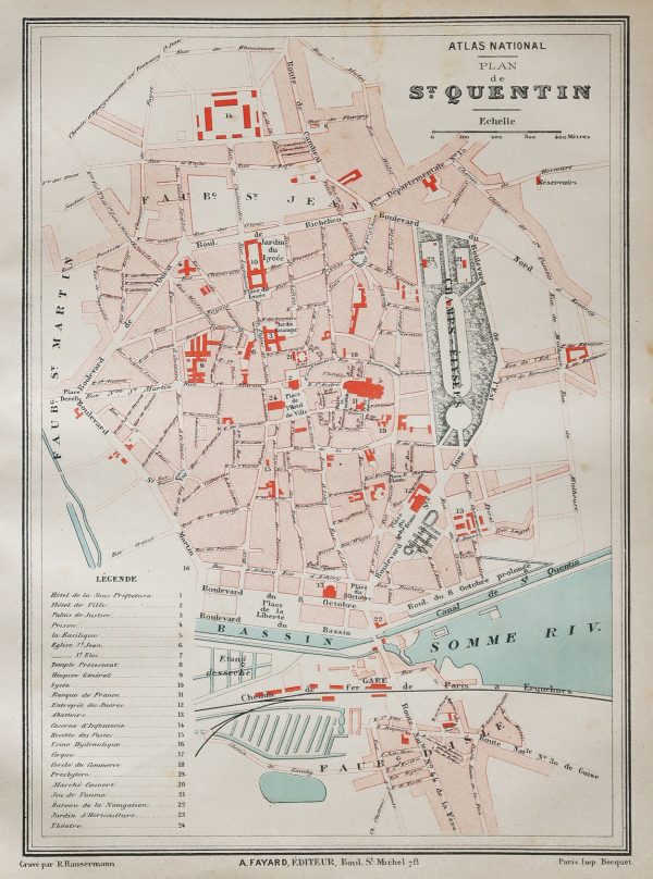 Plan ancien de la ville de Saint Quentin