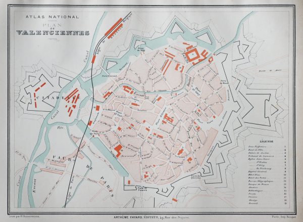 Plan ancien de la ville de Valenciennes