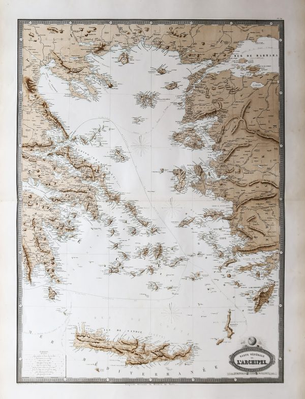 Carte marine ancienne de la mer Egée