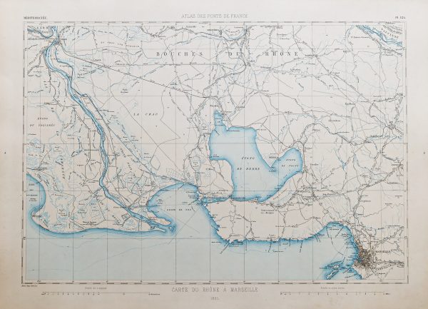 Carte marine ancienne du Rhône à Marseille