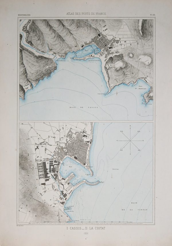 Carte marine ancienne de Cassis - La Ciotat