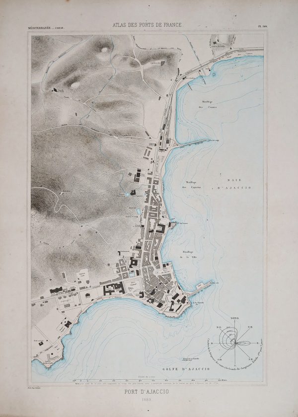 Carte marine ancienne du port d’Ajaccio
