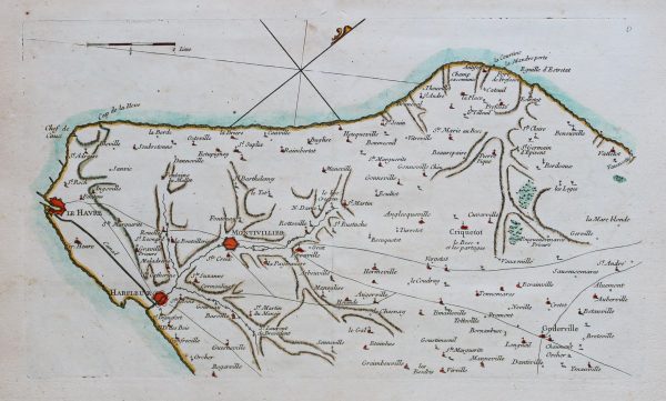 Carte marine ancienne des environs du Havre