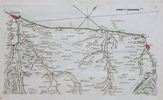 Carte marine ancienne de Dieppe à Eu