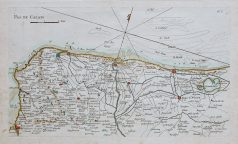 Carte marine ancienne de Dunkerque à Calais