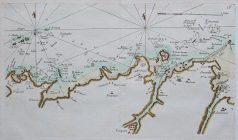 Carte marine ancienne des côtes de Bretagne