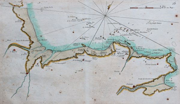 Carte marine ancienne de la baie de Saint Brieuc
