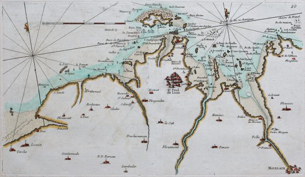 Carte marine ancienne de la baie de Roscoff