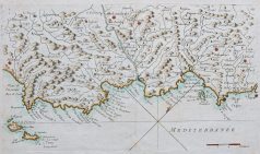 Carte marine ancienne de la baie de Cannes